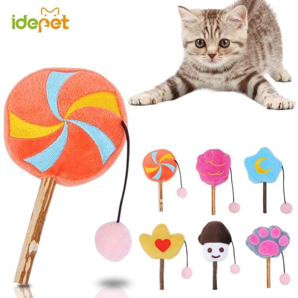 

cat toys toy stick kitten play interactive funny for teeth grinding catinp plush chewing lollipop candy pet product
