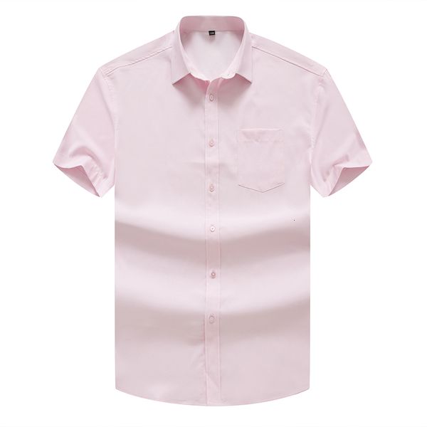 

2021 new casual spring summer men's turn-down collar solid shirts fine suit tux short male shirt size 8xl fc5k, White;black