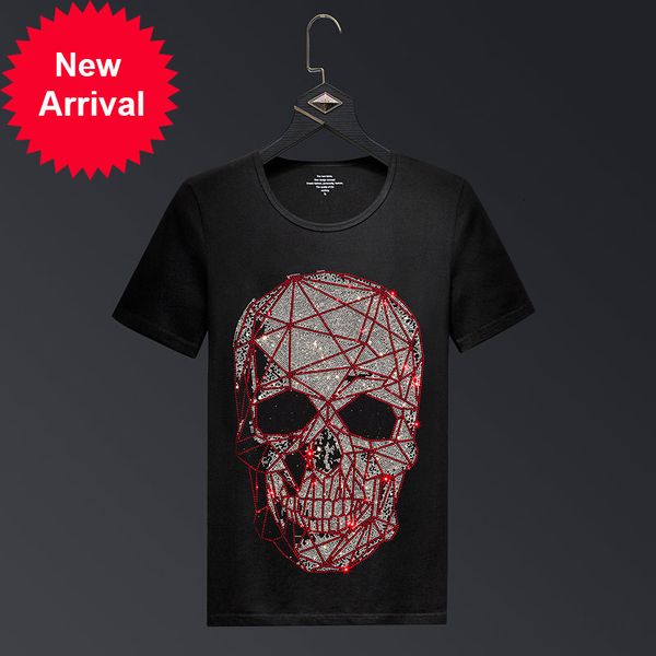 

more size 2021 fashion skull strass t-shirts man mark streetwear thin neck tshirts calaveras shirt ukw6, White;black