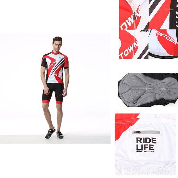 

racing sets xintown men's cycling jersey set quick-dry breathable shorts suits bicycle gear set1, Black;blue