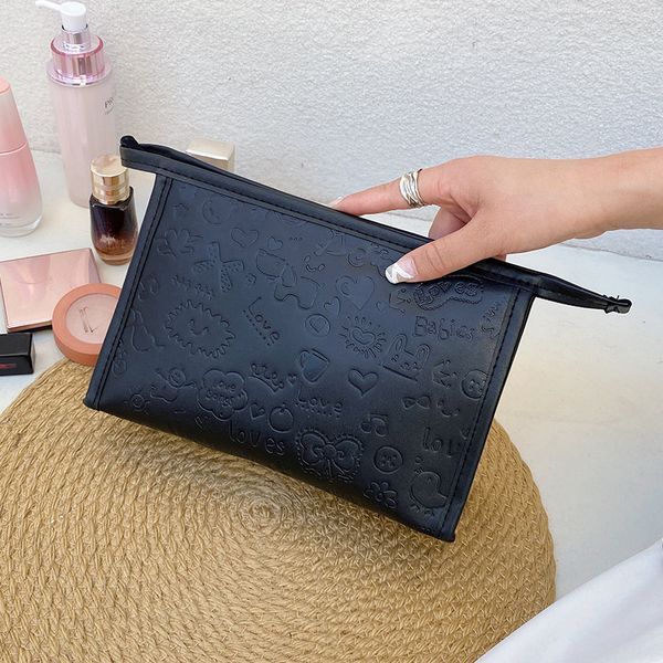 

cosmetic bag make up korean embossed hand travel portable storage large capacity wash