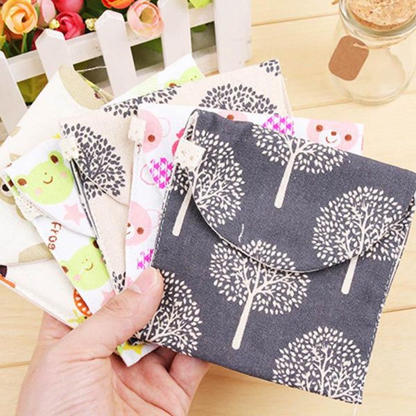 

storage bags 1pcs sanitary napkin bag cartoon shape aunt multifunction pads package