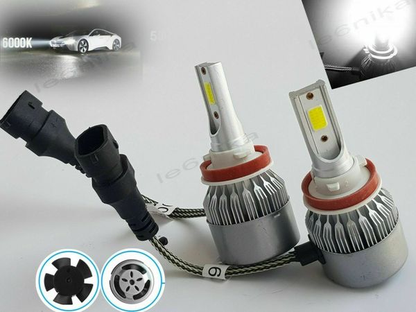 

10pcs 24v h8/h9/h11 led 6000k white cob led car headlight lamp bulb 18w 3800lm
