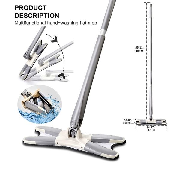 Squeeze Mop Boden X-Typ 360 rotierende Mikrofaser kein Waschen Haushalt saubere Bürsten Wischer mit Sprayer Spin Bucke Küchenwerkzeuge 211215