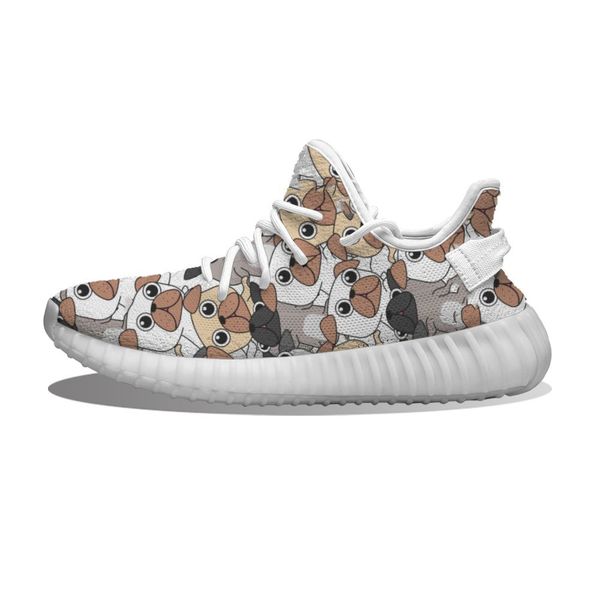 

personalized customizationdiy custom funny pug face running shoes mesh printed mens womens trainers outdoor sports sneakers