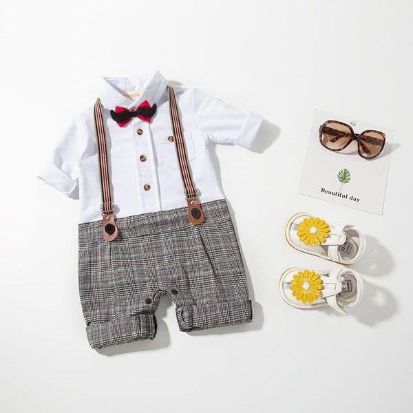 

jumpsuits boy gentleman baby rompers summer clothes 2 piece set 3m-3y, Blue