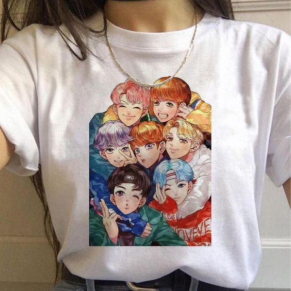 

bangtan boys t shirt women korean style oversized tshirt female ulzzang harajuku jin suga j hope jimin v jungkook, White