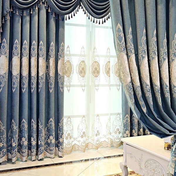 

chenille curtains embroidered blackout curtain european style curtains for living dining room bedroom