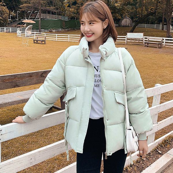 

2021 new short padded jackets for women autumn winter thick warm coat female stand collar casual parka mujer ladies outwear 1ofl, Black