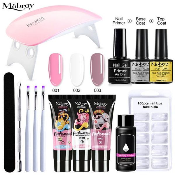 

nail art kits mobray 15ml extension kit glitter clear color set crystal fast building uv gel polish acrylic tool