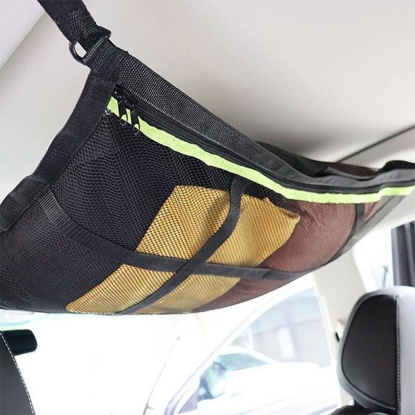 

car organizer ceiling storage net auto roof sundries bag portable interior cargo