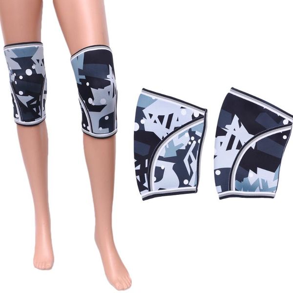 

2pcs neoprene sports knee pads universal weightlifting knee sleeves protectors sports pad for men women(camouflage/m), Black;gray