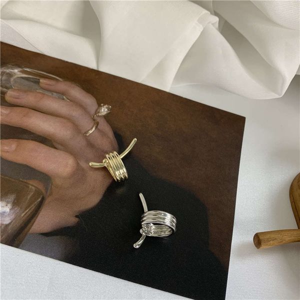 

hbp ins irregular small circle horn metal texture fashion trendy simple versatile niche no hole earrings ear clip, Silver