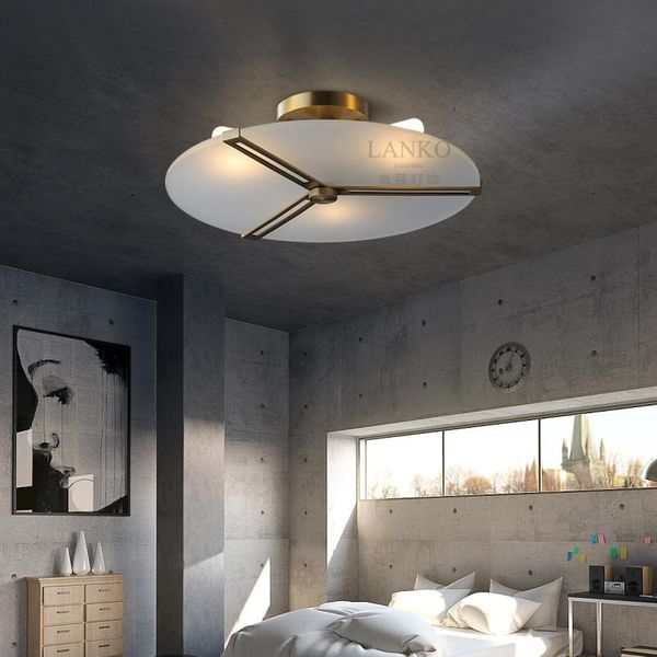 

all copper post-modern american classic light luxury modern new chinese bedroom study simple retro ceiling lamp