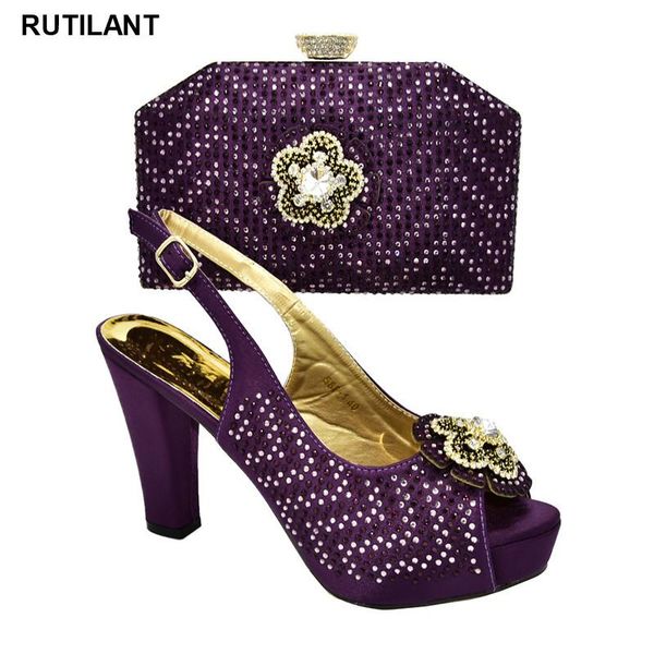 

dress shoes ladies italian and bag set decorated with rhinestone sandales femme 2021 women bags to match sale party, Black