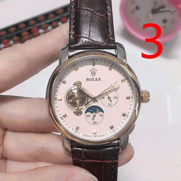 

wristwatches fashion men's luxury designer watch quartz classic black steel band calendar business brand gifts 108, Slivery;brown