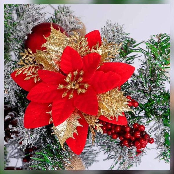 

decorative flowers & wreaths artificial 12pcs with petals 12 tweezers to decorate the christmas tree red petal