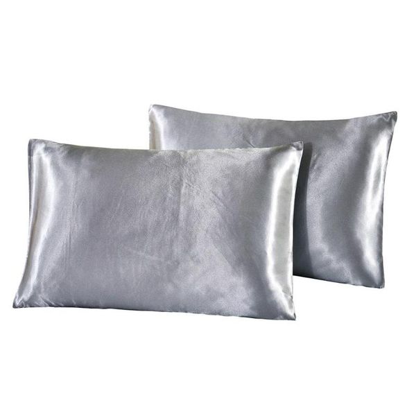 

2pcs/set pillowcase 100% satin silk pillow cover simple elegant pillow case sleep pillowcases bedding set for home l