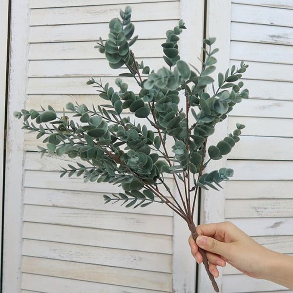 

nordic wind artificial plants bunch eucalyptus money leaf home wedding deco flower arrangement pgraphy props gray green