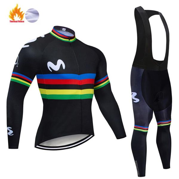 

racing sets 2021 black m letter winter thermal fleece cycling set bike clothes mtb bicycle clothing jersey maillot ropa ciclismo, Black;blue