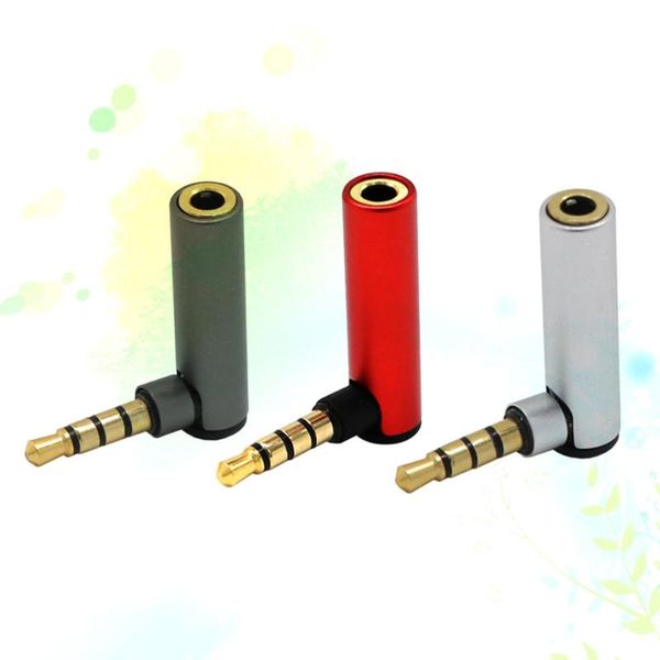 

3.5mm 90 degree bend male to female audio stereo earphone converter (red)