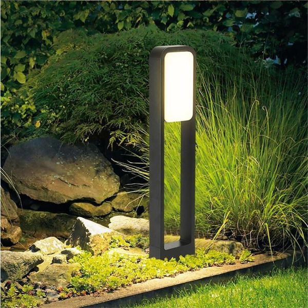 

nordic 50/70 cm outdoor garden pole bollard light 20w villa garden standing post aluminium landscape pathway lawn lamp ac85-265v