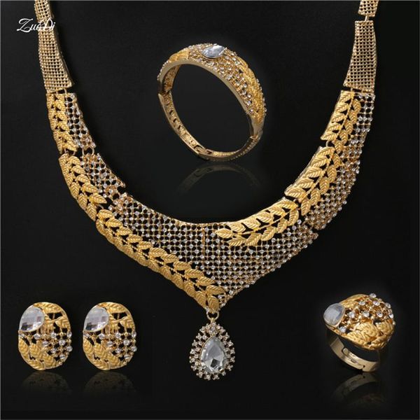 

earrings & necklace zuodi 2021 dubai gold color jewelry set wholesale statement brand fashion african beads women custome, Silver