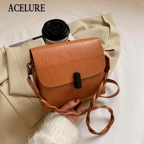 

shoulder bags acelure france fashion solid color small crossbody women female shopping purse girls soft pu leather