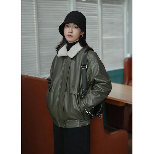 

autumn new korean style loose winter short coat trend, Black;brown
