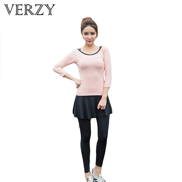 

slim tracksuit for women yoga set women fitness gym skirt pants breathable exercise 3 quarter sleeve shirt outdoor elastic, White;red
