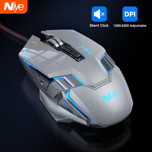 

mice e-sport wired gaming mouse 6 button 3200dpi rechargeable computer gamer silent mute mause with backlight for pc laptop