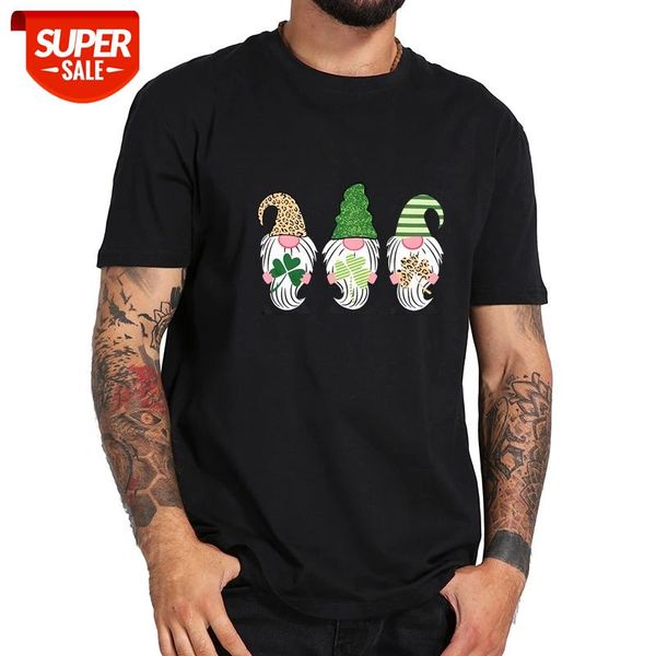 

blanches st. patricks day t shirt leopard shamrock graphic tee lucky short sleeve eu size 100% cotton camisetas #m03d, White;black