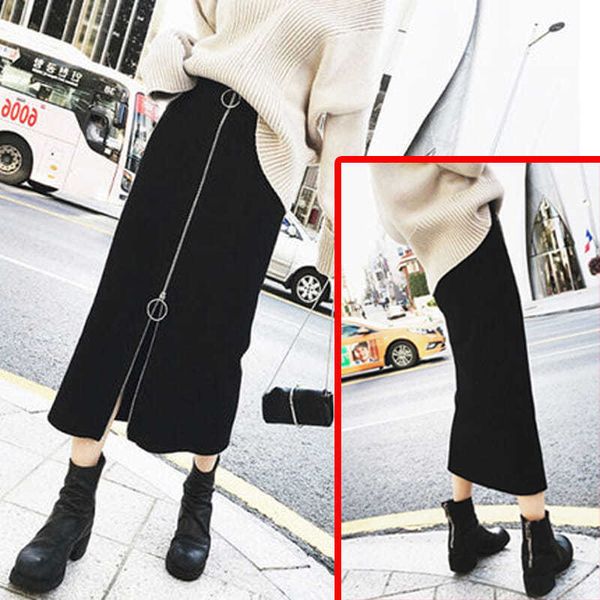 

autumn female pencil black high waist slim ladies skirt plus size 5xl y83 26ay