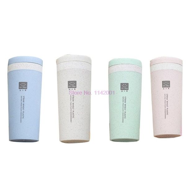 

water bottles 50pcs 300ml portable double layer thermal mug coffee tea bottle travel healthy wheat fiber cup