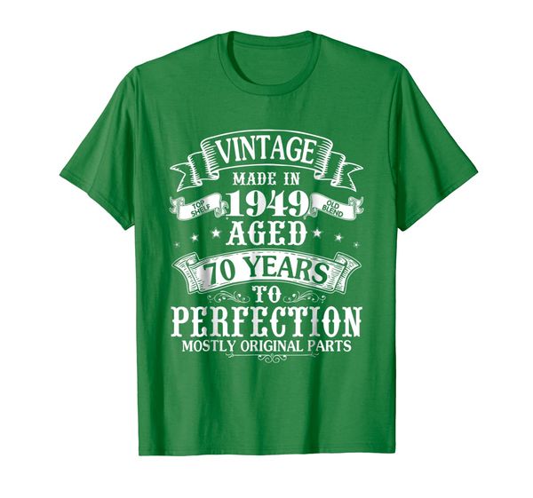 

vintage made in 1949 aged 70 years to perfection parts shirt, White;black