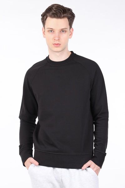 

men's hoodies & sweatshirts black solid bike collar sweatshirt