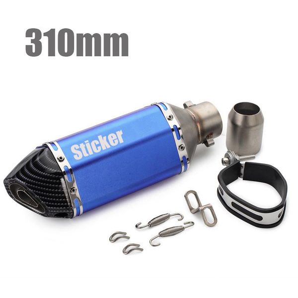 

motorcycle exhaust system 310mm 370mm 470mm racing universal muffler pipe scooter for fz6 cbr250 cb600 mt07 atv dirt pit bike 38-51mm
