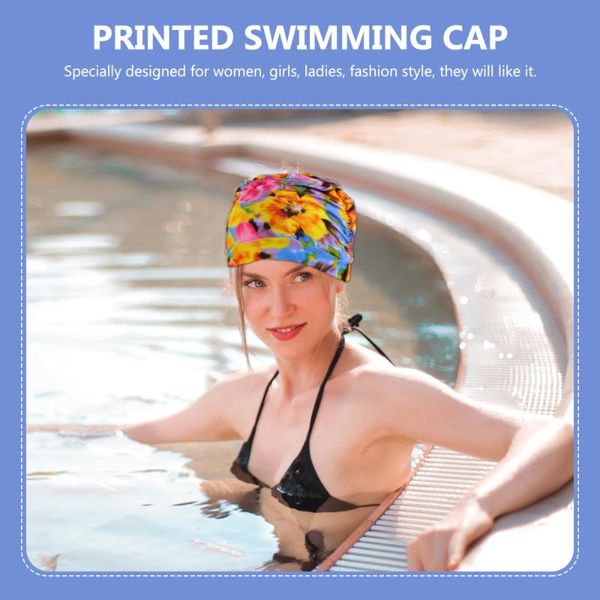 

swimming caps 6pcs pleated adults fashionable hats (random pattern)