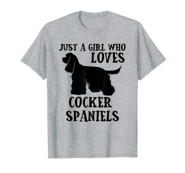 

just a girl who loves cocker spaniels t-shirt, White;black