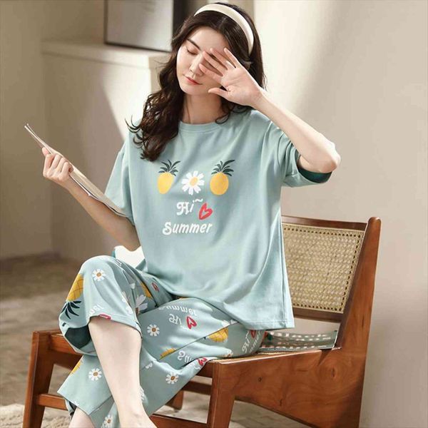 

summer pajamas set short womens sleepwears sleeves shorts cute cotton large size pyjamas loose comfort plaid pijama mujer, Black;red