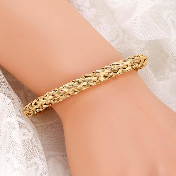 

bangle stainless steel roman number open charms for men hig hop punk bracelet gold color trendy female jewelry 2021, Black