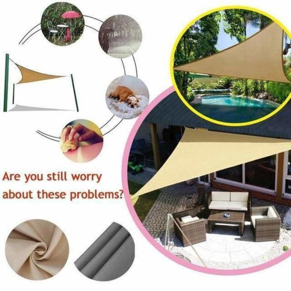 

3x3m 4x4m 6x6m waterproof triangle awning shade sail sun outdoor sun shelter shade sail garden patio pool camping picnic tent