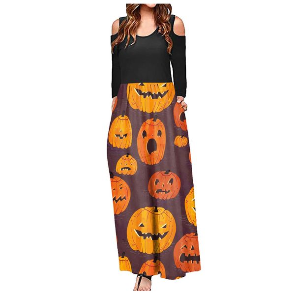 

new strapless slim slimming dress female halloween print, Black;gray