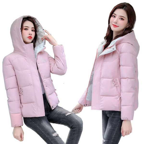 

2021 Women's New Winter Ladies Down Jacket Short Tops Hooded Coat Female Slim Keep Warm Cotton Clothes A268 N9J4, Black