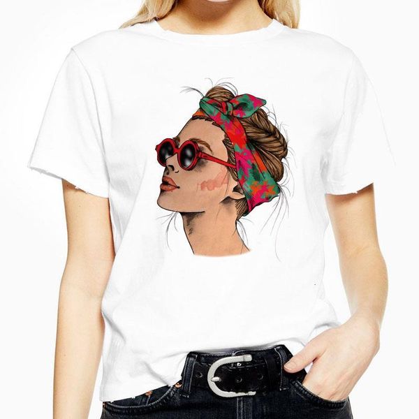 

women clothes 2021 summer thin section leisure harajuku fashion t shirt hipster aesthetic streetwear cool print female t-shirt, White