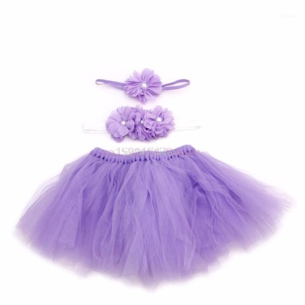 

lovely baby toddler girl flower clothes+hairband+tutu skirt po prop costume #h055#, Blue