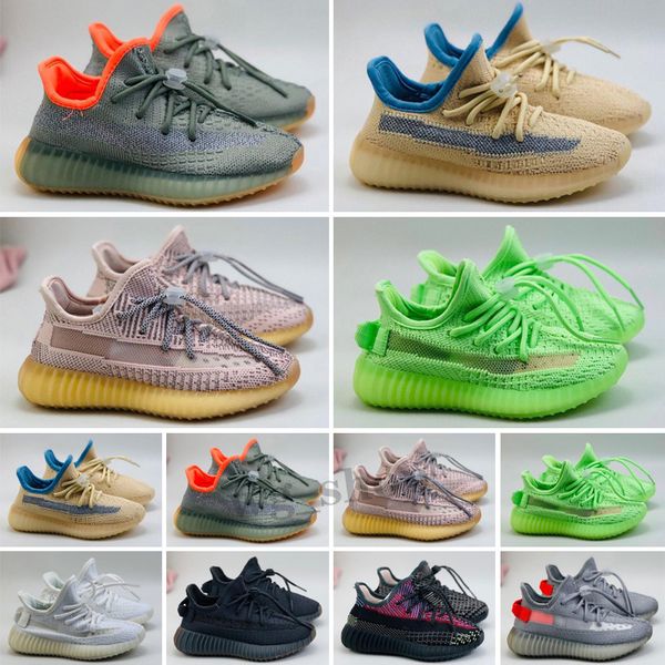 

kids shoes baby v2 running static reflective boy girl kany west v3 sneakers clay toddler trainer children athletic, Black