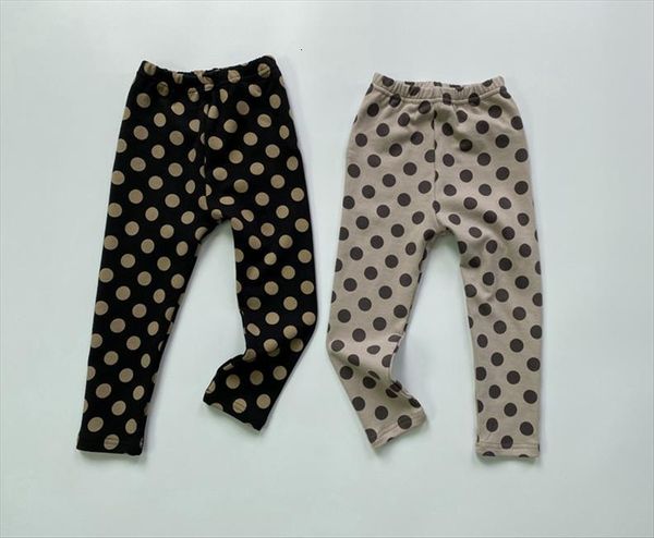 

autumn baby girls polka dots printed leggings korean style cotton kids elastic trousers toddlers skinny pants, Blue