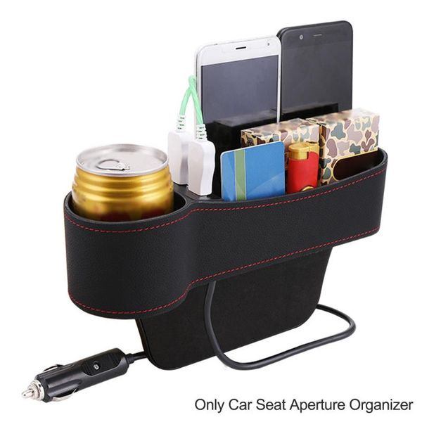 

car organizer durable easy install with dual usb charging impact resistance storage box seat aperture