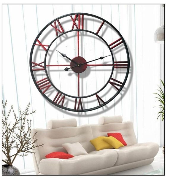 

wall clocks 80cm north europe brief creative clock roman numerals retro iron watches antique wedding decorations cw223